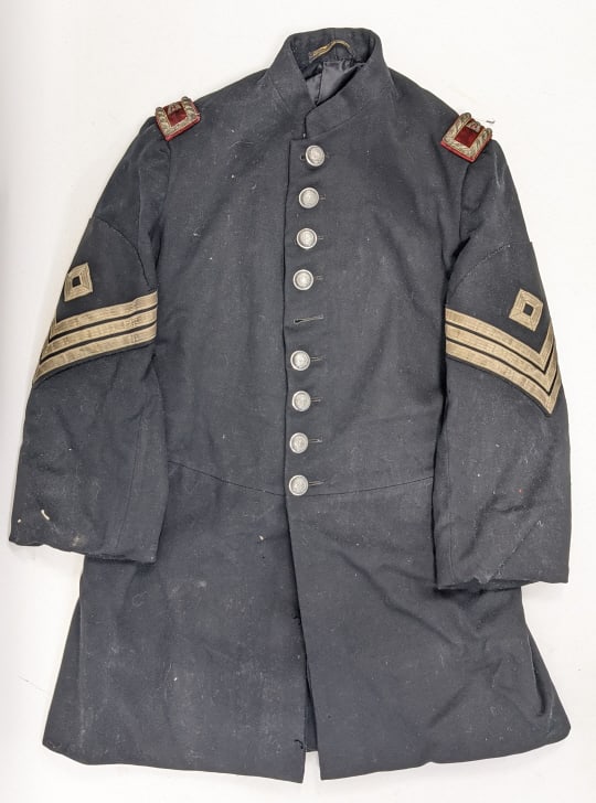 Early 1900's Knights of the Maccabees Jacket: Early 1900's Knights of the Maccabees Jacket. Jacket features intricate sideboards, chevrons, and unique buttons. The Knights of the Maccabees was founded in London, Ontario by members of the Order of