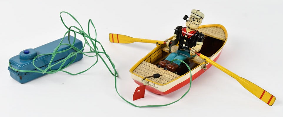 Linemar Tin Battery Op. Popeye & Row Boat (1 of 15)