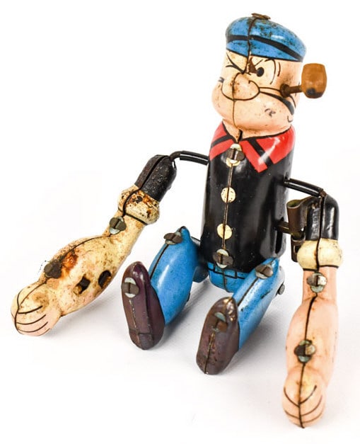 Linemar Tin Windup Tumbling Popeye (1 of 8)