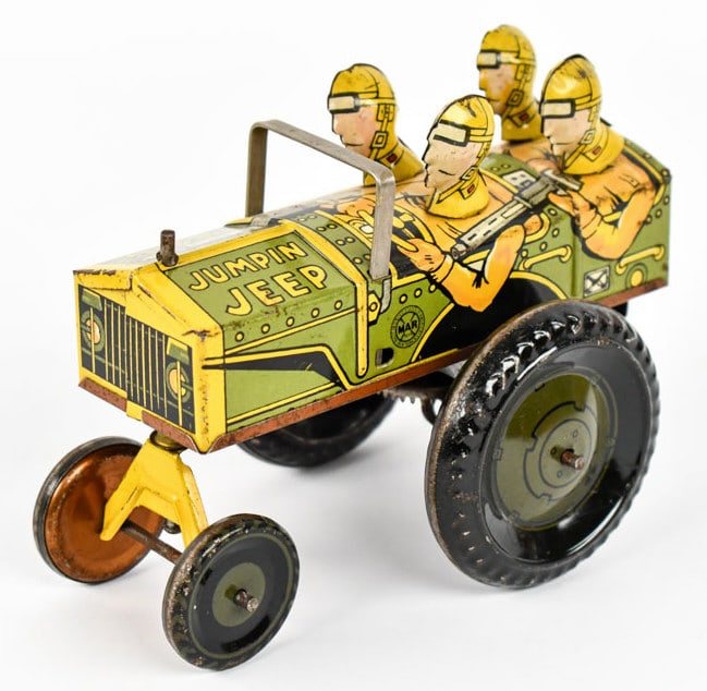 Marx Tin Litho Windup Jumpin Jeep (1 of 8)