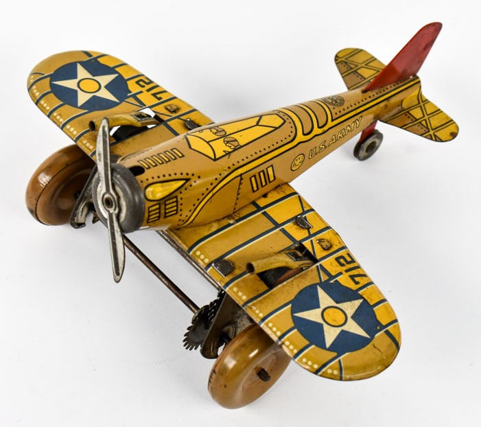 Marx Tin Litho Windup U.S. Army Airplane (1 of 6)