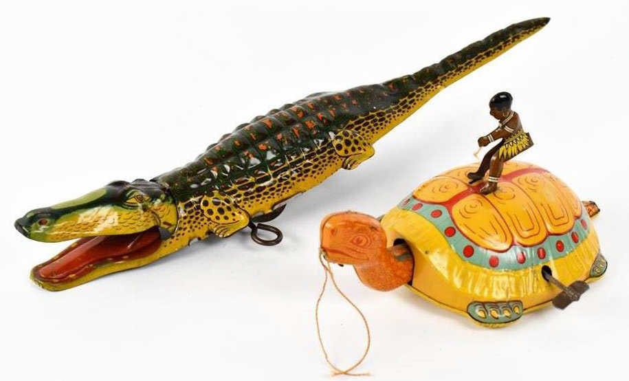 J Chein Tin Windup Native On Turtle & Alligator (1 of 8)