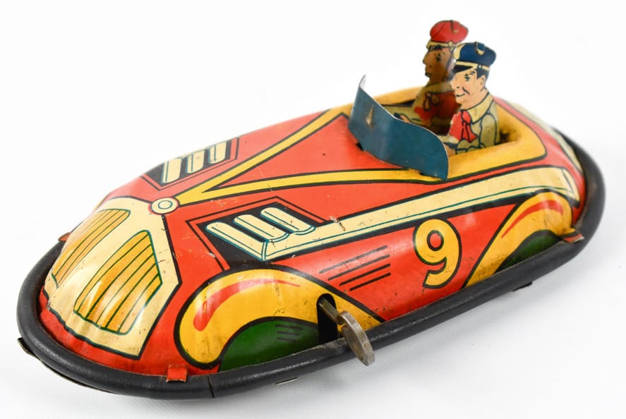 Lindstrom Tin Litho Windup Two Person Bumper Car (1 of 6)