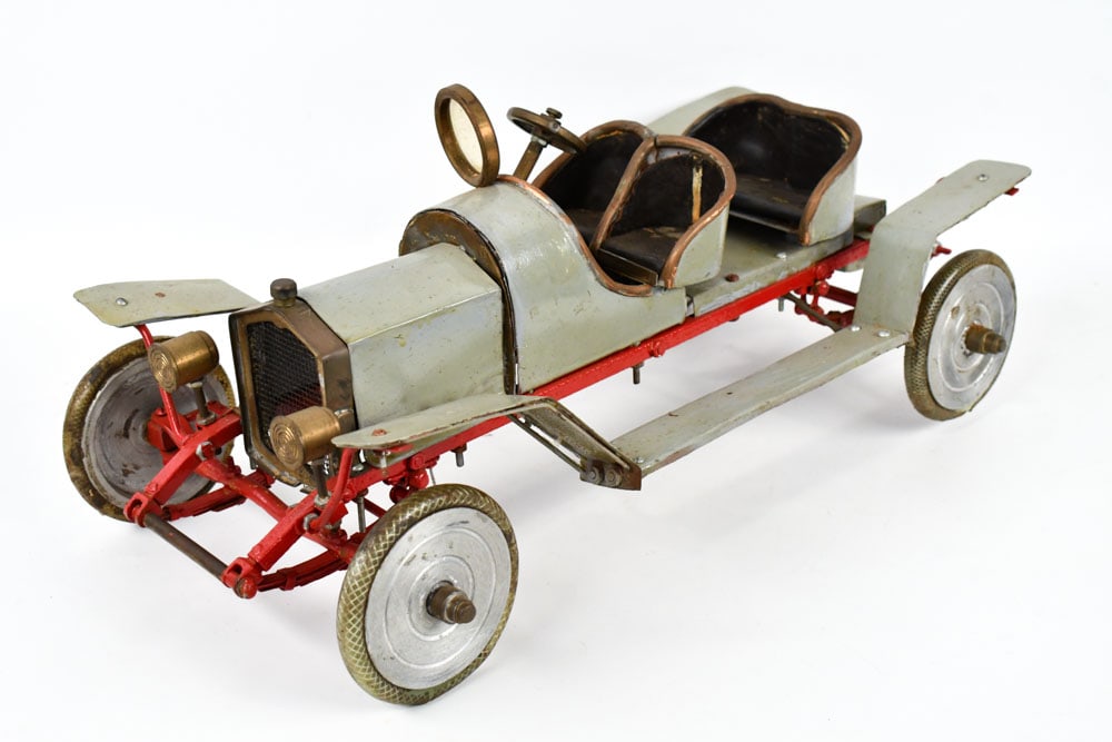 Large 21" Folk Art Model Racer Car With Fenders (1 of 8)