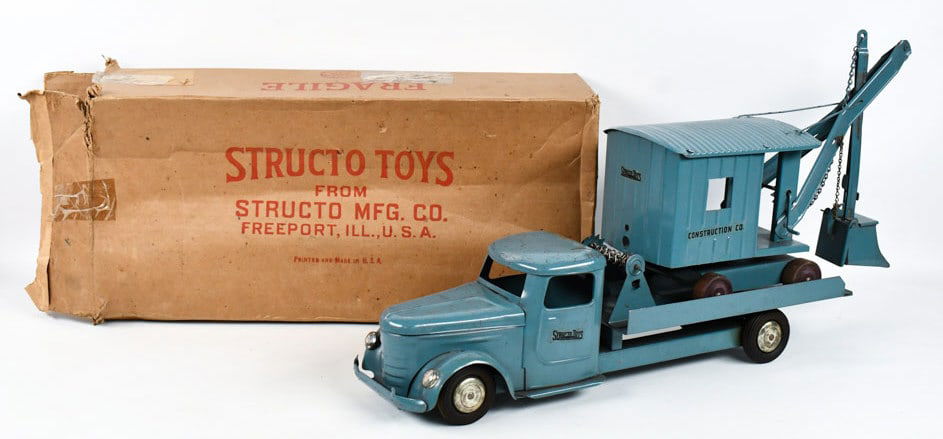 Original Structo #402 Truck & Steam Shovel w/ Box (1 of 15)