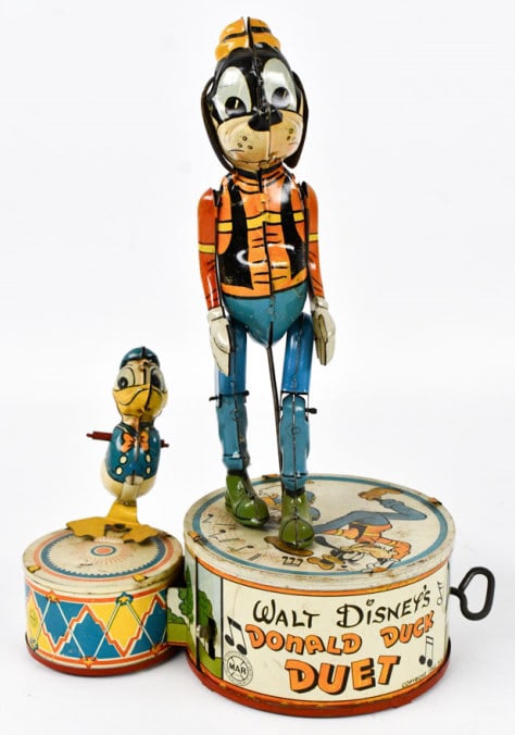Marx Tin Litho Windup Walt Disney Donald Duck Duet (1 of 10)