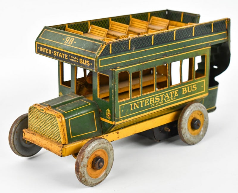 Strauss Tin Litho Windup Interstate Bus (1 of 10)