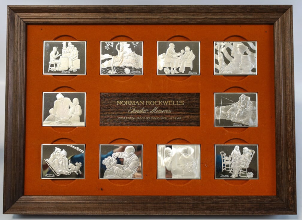 Norman Rockwell 10 Pc. Sterling Silver Ingot Set (1 of 10)