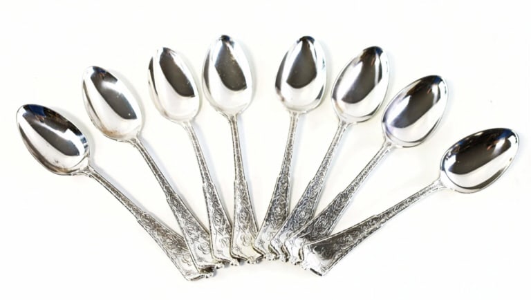 (8) Tiffany & Co. "Persian" Sterling Place Spoons (1 of 8)