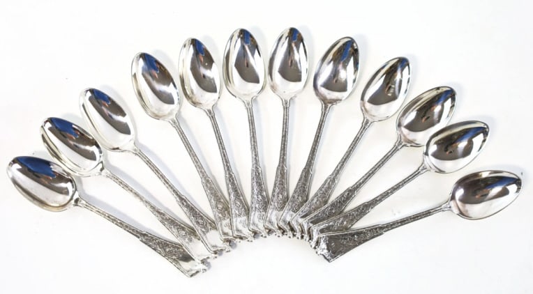 (12) Tiffany & Co. "Persian" Sterling Teaspoons (1 of 8)