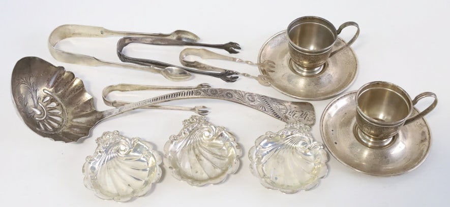 12 Pc Sterling Silver Items Tongs-Ladle & More (1 of 9)