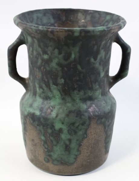Early R.R.P. Co. Green Frogskin Pottery Vase (1 of 7)