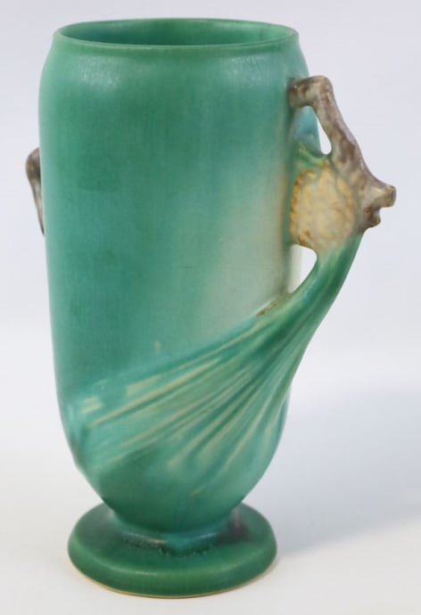 Roseville Green Pinecone Pottery Vase #448-6" (1 of 6)