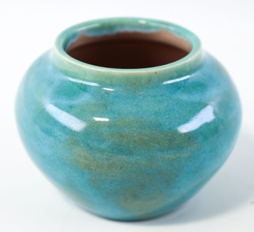 1941 Pisgah Forest Blue/Green Pottery Vase (1 of 6)