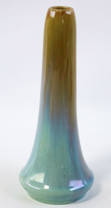 Fulper Blue & Green  Flambe Pottery Cabinet Vase (1 of 6)
