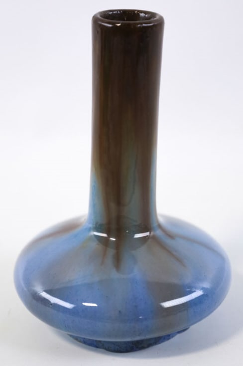 Fulper Blue & Brown Flambe Pottery Cabinet Vase (1 of 7)