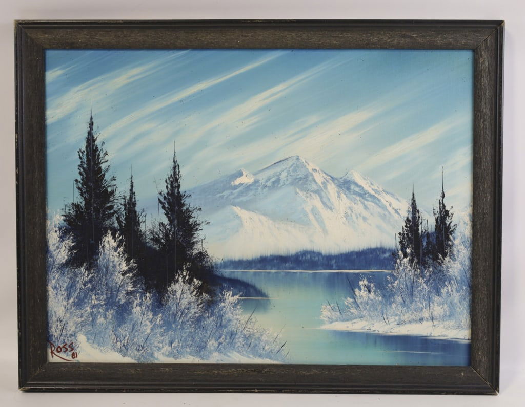 Rare Bob Ross Mountain Landscape Oil On Canvas (1 of 16)
