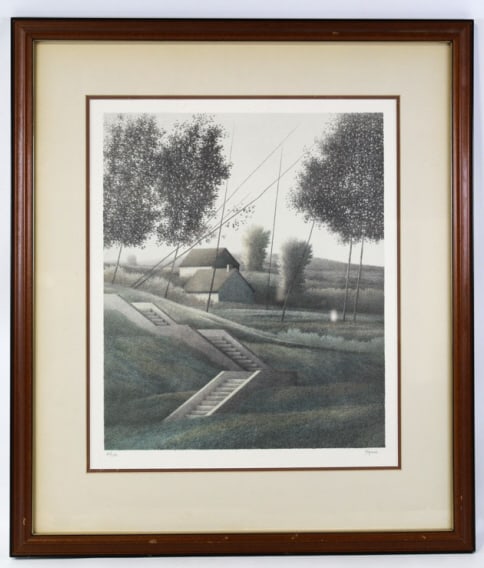 Robert Kipniss Hillside Stairway Ltd Ed Lithograph (1 of 11)
