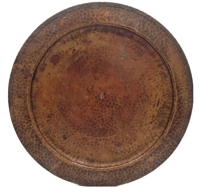 Roycroft Hammered Copper 12-5/8" Round Tray (1 of 5)
