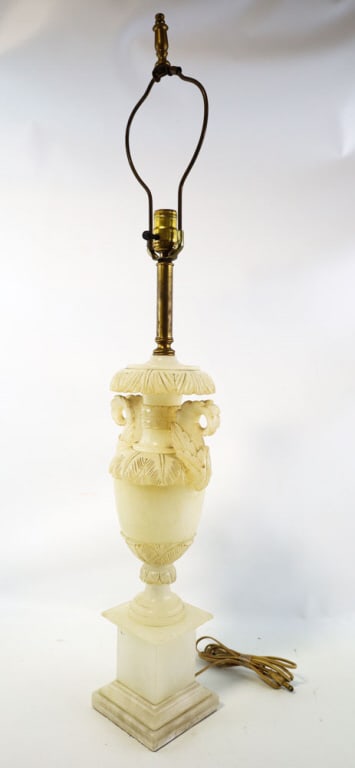 Vintage Carved Alabaster Table Lamp (1 of 14)