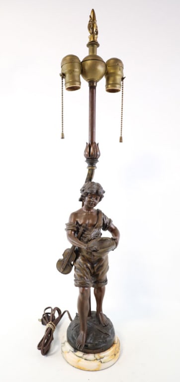 Antique French "Bonne Recette" Figural Lamp Base (1 of 15)