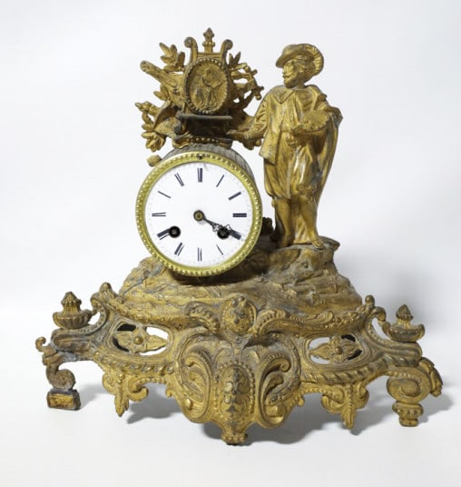 Antique French "Painter" Figural Mantle Clock (1 of 5)