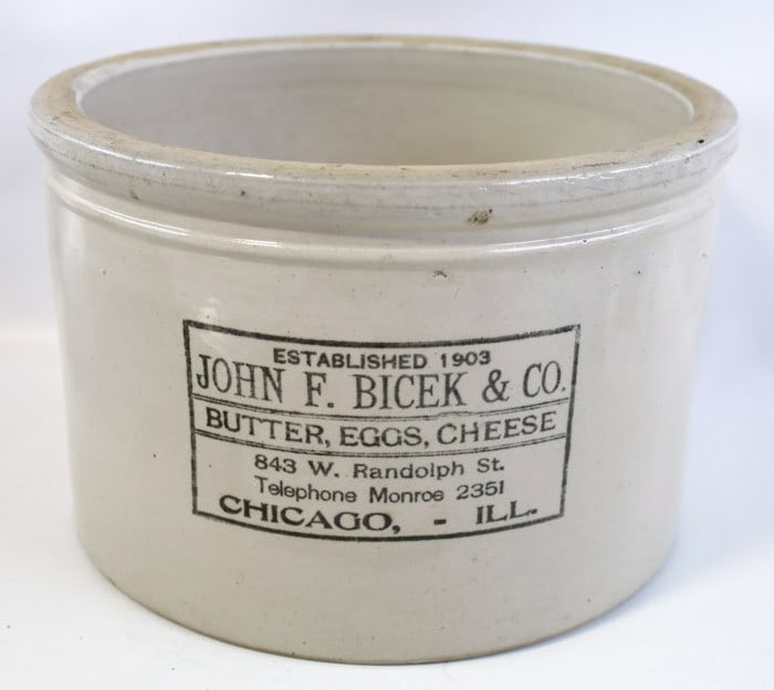 20 Lbs. John F. Bicek & Co. Stoneware Butter Crock (1 of 7)