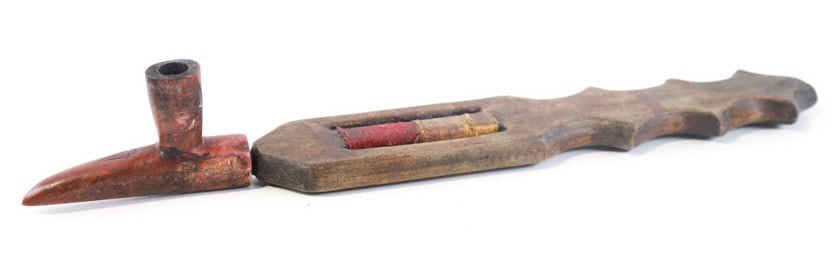 Native American Calinite Pipe W/ Carved Wood Stem (1 of 7)