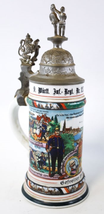 Imperial German 9th Wurttemburg Regimental Stein (1 of 11)