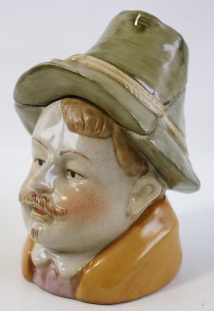 German Ceramic Man With Hat Tobacco Jar (1 of 8)