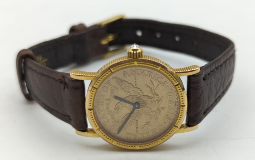 18K Gold Corum $5 Gold Eagle Coin Wristwatch (1 of 5)