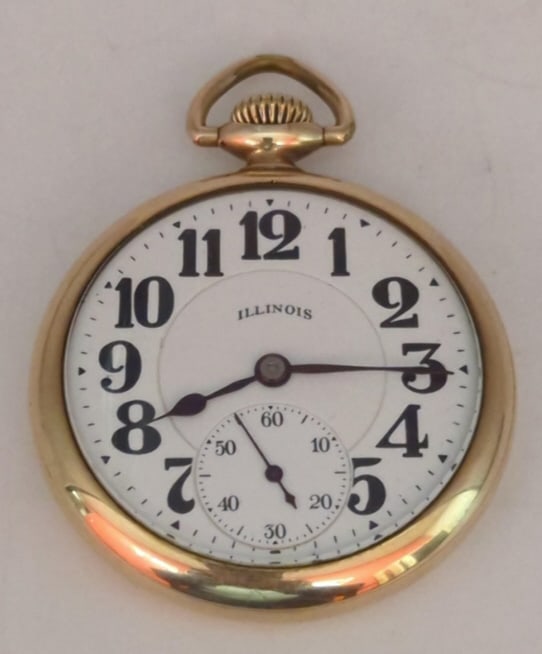 Illinois Open Face Pocket Watch (1 of 4)