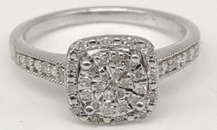 .45ct Diamond Estate Sterling Silver Ring (1 of 5)