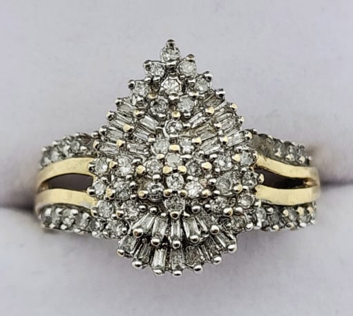 10K Gold Diamond Pear-Shaped Engagement Ring (1 of 4)