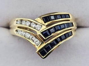 14K Gold Sapphire & Diamond Engagement Ring (1 of 4)