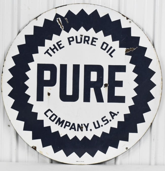 Vintage 42" DSP Pure Oil Service Station Sign (1 of 13)