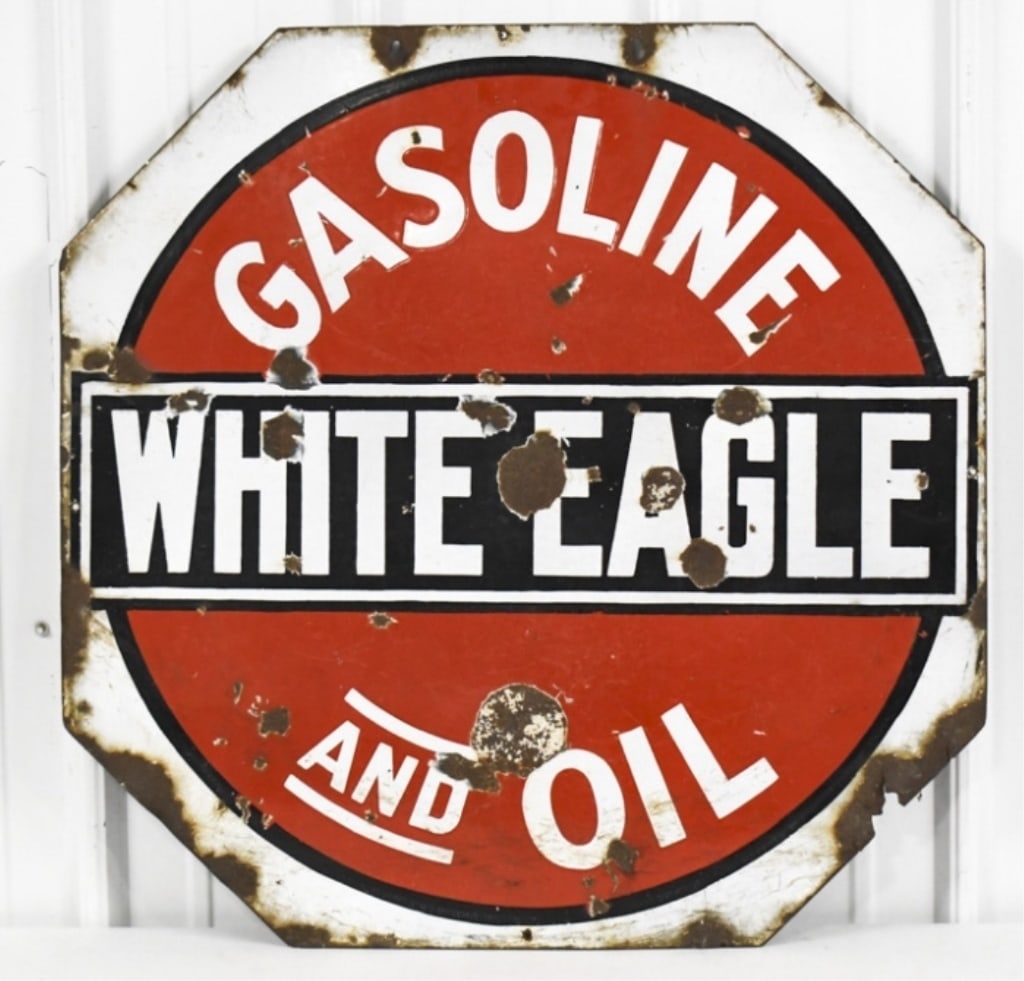 Vintage DSP White Eagle Gasoline & Oil Sign (1 of 13)