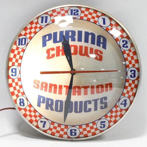 Vintage Purina Chows Double Bubble Glass Clock (1 of 13)