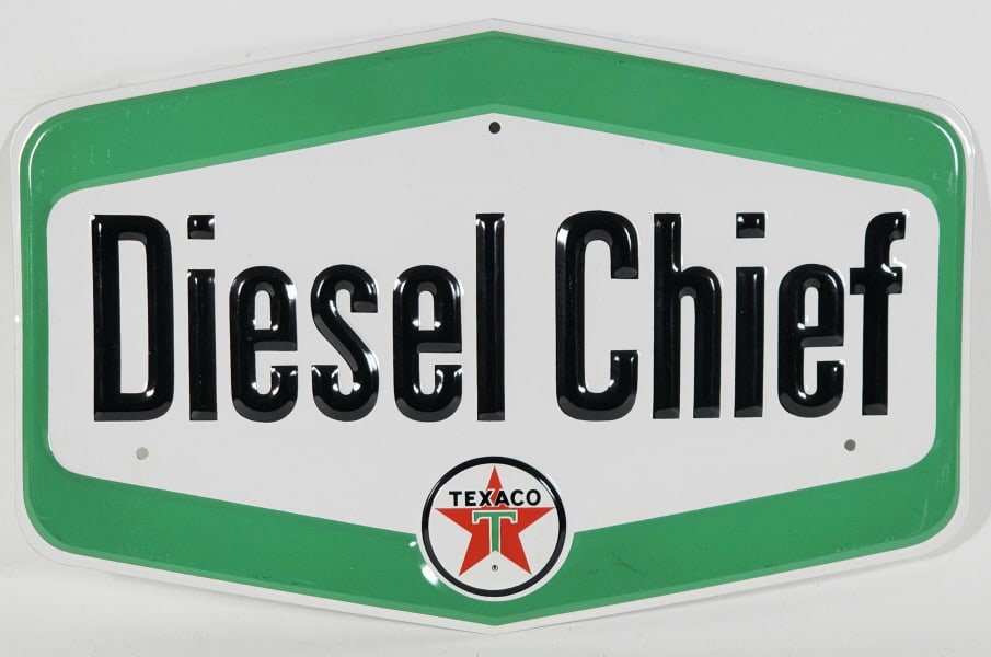 SST Texaco Diesel Chief Embossed Pump Sign (1 of 5)