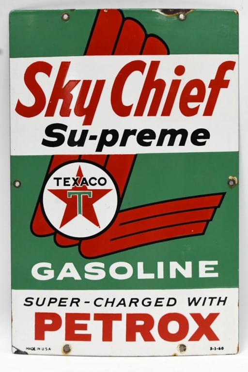 Vtg SSP Texaco Sky Chief Su-preme Gas Pump Plate (1 of 7)