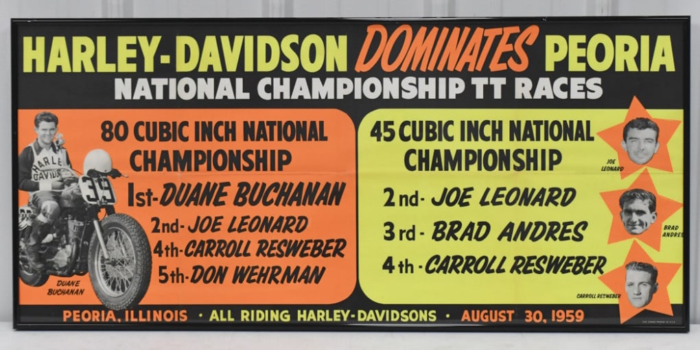 1959 Harley-Davidson Motorcycle Race Dealer Poster (1 of 7)
