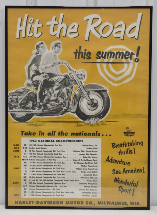 1953 Harley-Davidson Motorcycle Race Dealer Poster (1 of 8)