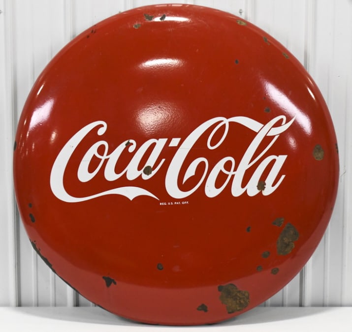 4ft Vintage SSP Coca-Cola Convex Button Sign (1 of 9)