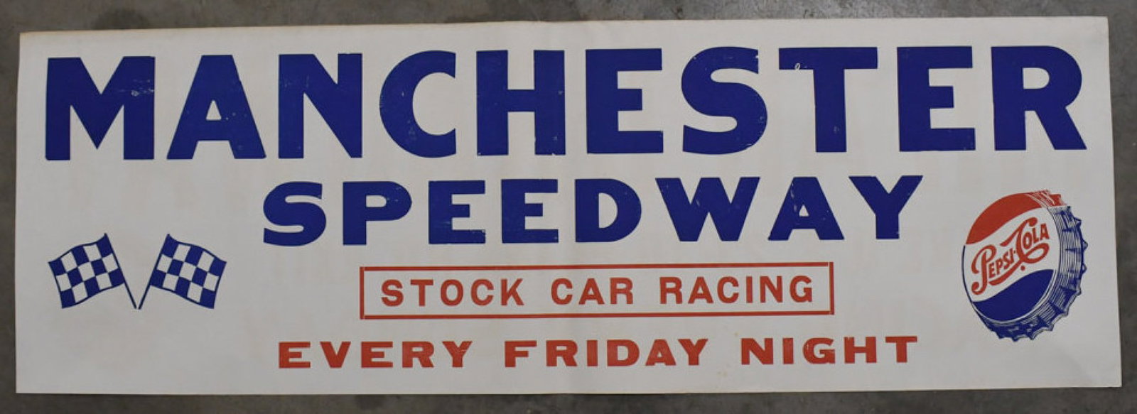 3-1/2ft Vintage Manchester Speedway Pepsi Poster (1 of 11)