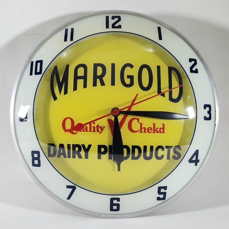 Marigold Dairy Products Lighted Advertising Clock (1 of 10)