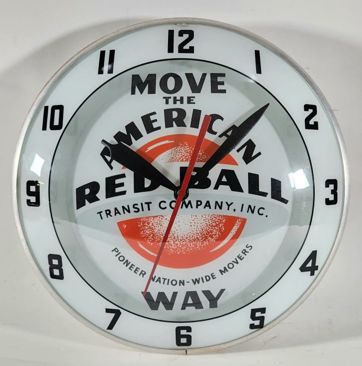 Transit Co. Red Ball Advertising Clock (1 of 9)