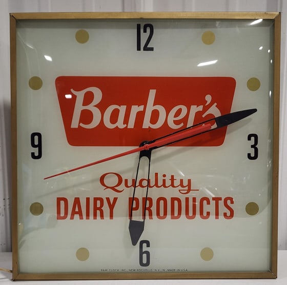 PAM Barber's Dairy Products Advertising Clock (1 of 10)