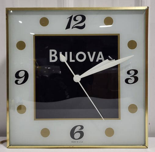 Pam Bulova Lighted Advertising Clock Auction