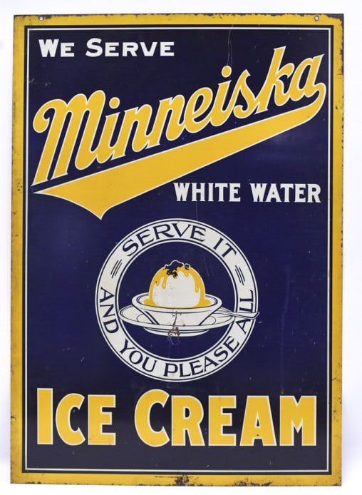 Vintage DST Minneiska White Water Ice Cream Sign (1 of 11)