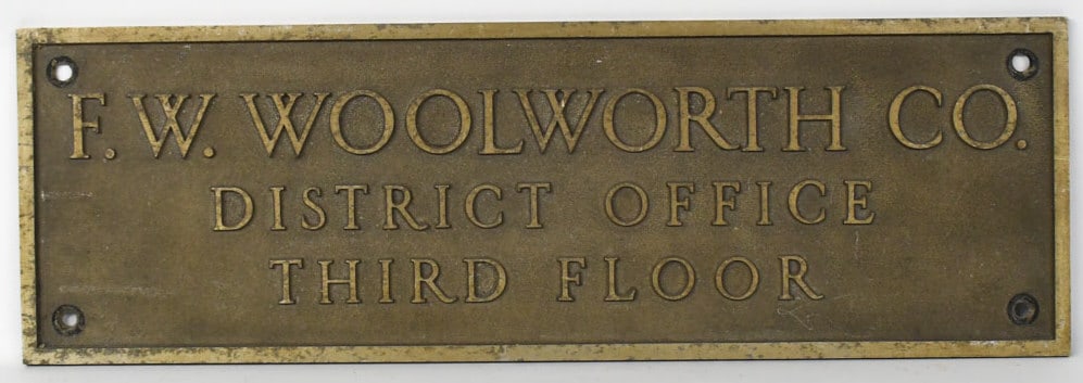 Vintage F.W. Woolworth Co. Cast Metal Plaque (1 of 5)